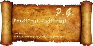 Petényi Gyöngyi névjegykártya