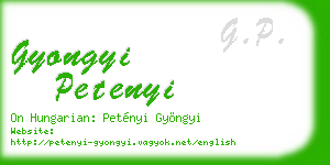 gyongyi petenyi business card